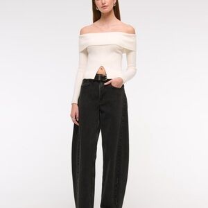 Abercrombie & Fitch Black Flare Top